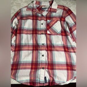 Magellan Outdoors Red and White Plaid Button Down Shirt Small Women
